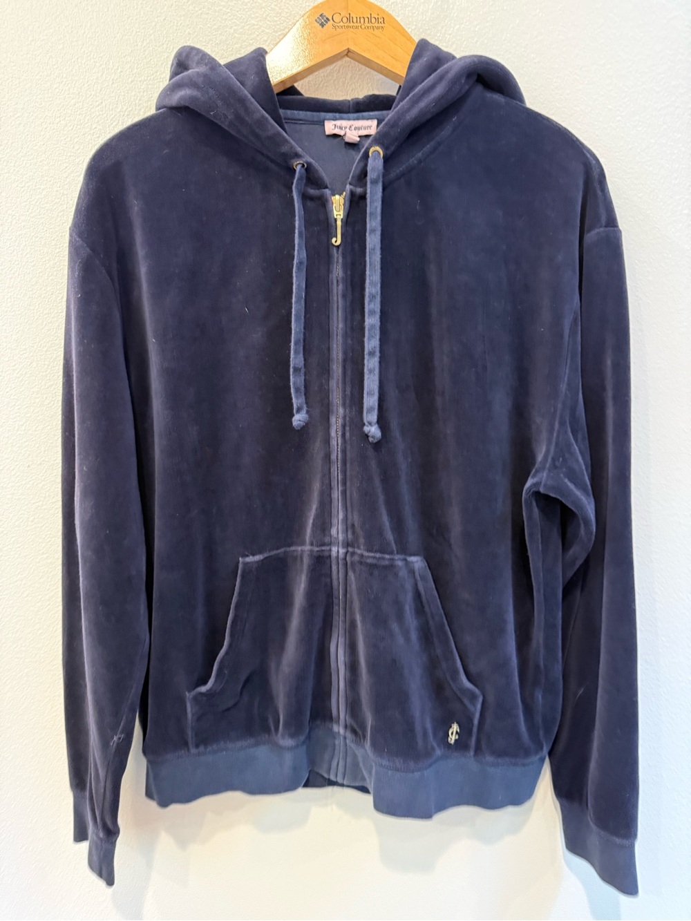 Juicy Couture Navy Velour Zip Hoodie